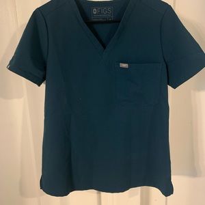 Figs Medium Catarina Caribbean Blue Scrub Top